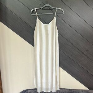 Gentle Fawn Cream and Tan Striped Dress- Santolina